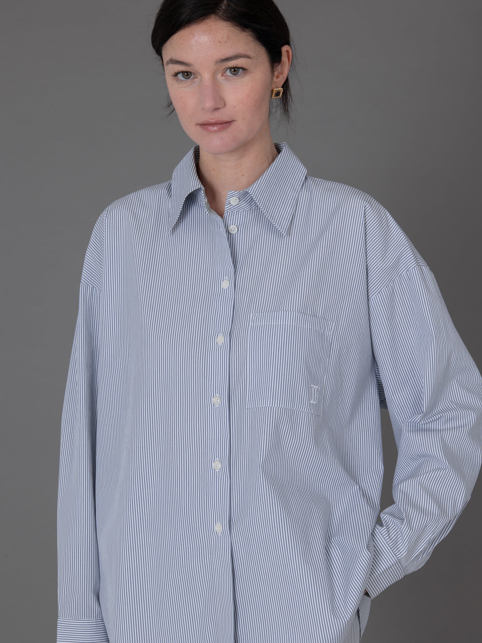 CHEMISE ANNA À RAYURES BLEUES